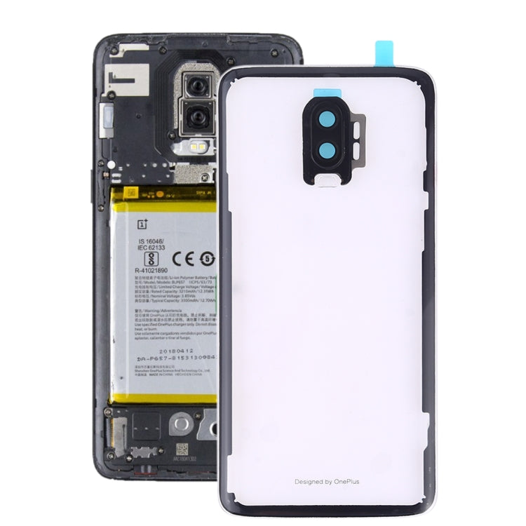 For OnePlus 6T Battery Back Cover with Camera Lens Frame, For OnePlus 6T