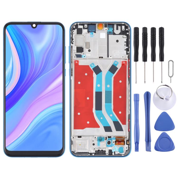 LCD Screen and Digitizer Full Assembly With Frame for Huawei Y8p, For Huawei Y8p