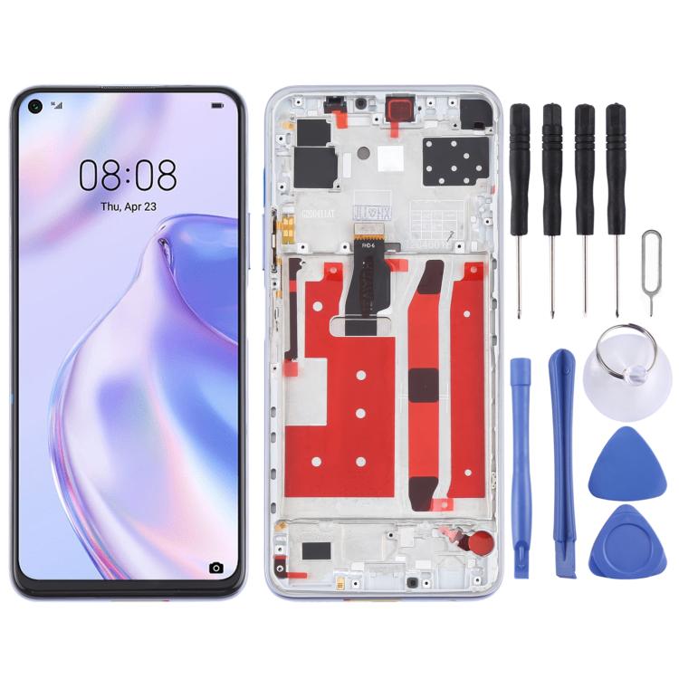 LCD Screen and Digitizer Full Assembly With Frame for Huawei P40 Lite 5G, For Huawei P40 Lite 5G