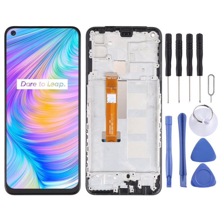 Original LCD Screen and Digitizer Full Assembly With Frame for OPPO Realme Q2 RMX2117, For OPPO Realme Q2