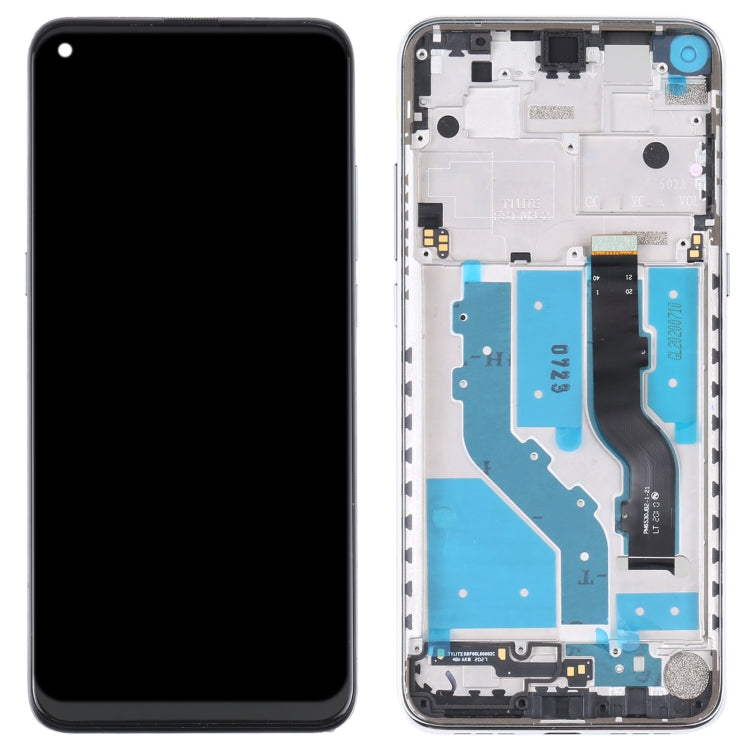 LCD Screen and Digitizer Full Assembly with Frame for TCL 10L / 10 Lite T770H, For TCL 10L / 10 Lite(Silver)