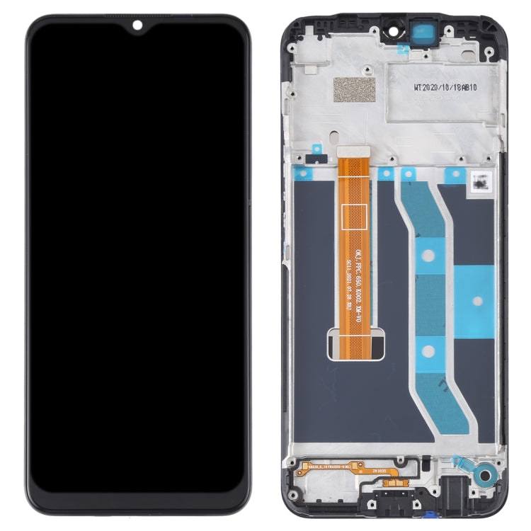 Original LCD Screen and Digitizer Full Assembly With Frame for OPPO Realme C15 RMX2180(Qualcomm Version), For OPPO Realme C15 (Qualcomm)
