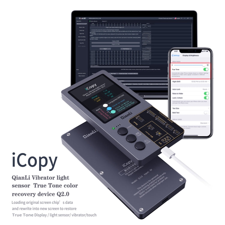 Qianli iCopy Plus 3 in 1 LCD Screen Original Color Repair Programmer For iPhone, 3 in 1 For iPhone 6-12 Series