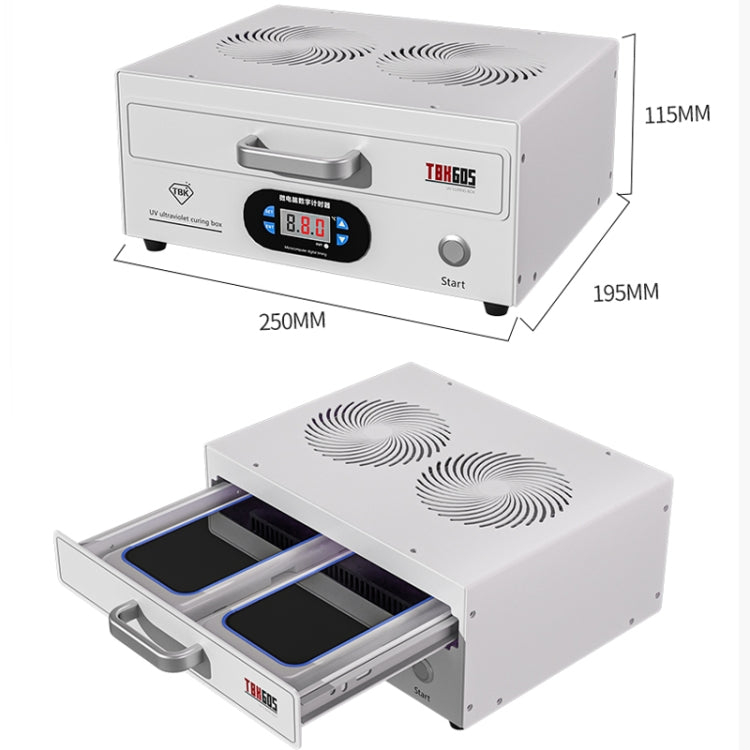 TBK 605 100W Mini UV Curing Lamp Box 48 LEDs Curved Surface Screen UV Curing Box, EU Plug, UK Plug, US Plug, AU Plug, EU Plug
