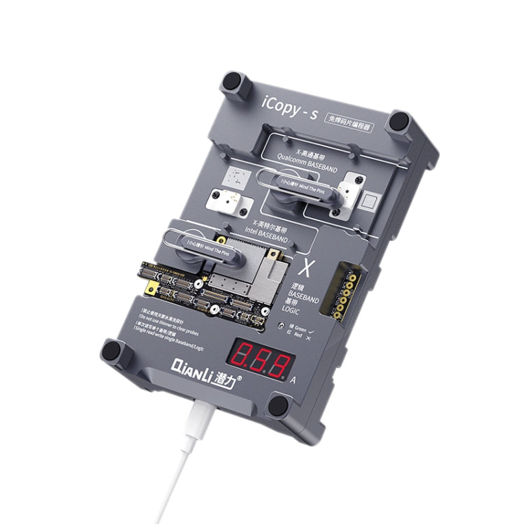 Qianli iCopy-S Double Sided Chip Test Stand 4 in1 Logic Baseband EEPROM Chip Non-removal For iPhone X / XS / XR / XS Max, For iPhone X / XS / XR / XS Max