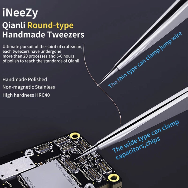 Qianli iNeezy YX-01 Stainless Steel Extra-sharp Thickened Tweezers Pointed Tweezers, YX-01