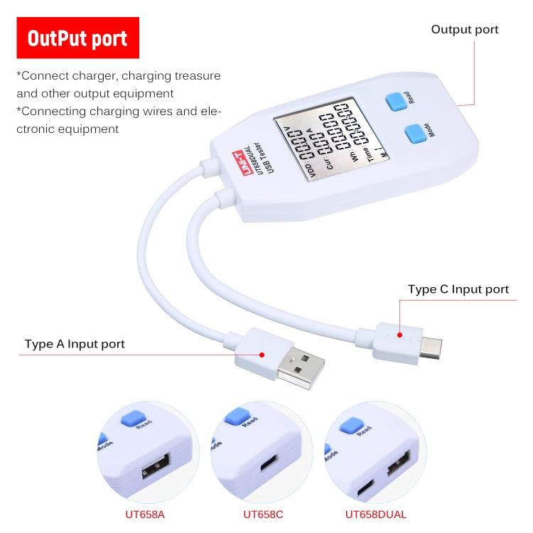 UNI-T USB Voltmeter Ammeter Tester UT658DUAL, UT658DUAL