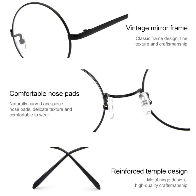 Round-Framed Glasses Small Fresh, Silver, Bronze, Gun gray, Round-Framed Glasses, Golden