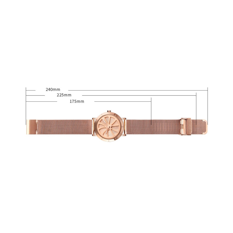 SKMEI 9204 Fashion Skeleton Rotating Dial Waterproof Business Mesh Belt Quartz Watch Men Watch