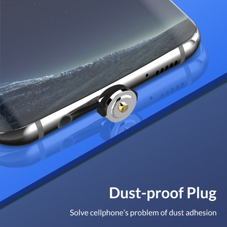 2 in 1 USB to 8 Pin + Micro USB Magnetic Metal Interface Nylon Braided Charging Cable, Length: 1m, 1m