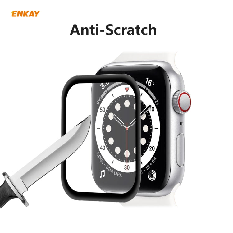 2 PCS For Apple Watch Series 6/5/4/SE 44mm ENKAY Hat-Prince 3D Full Screen PET Curved Hot Bending HD Screen Protector Film, For Apple Watch Series 6/5/4/SE 44mm