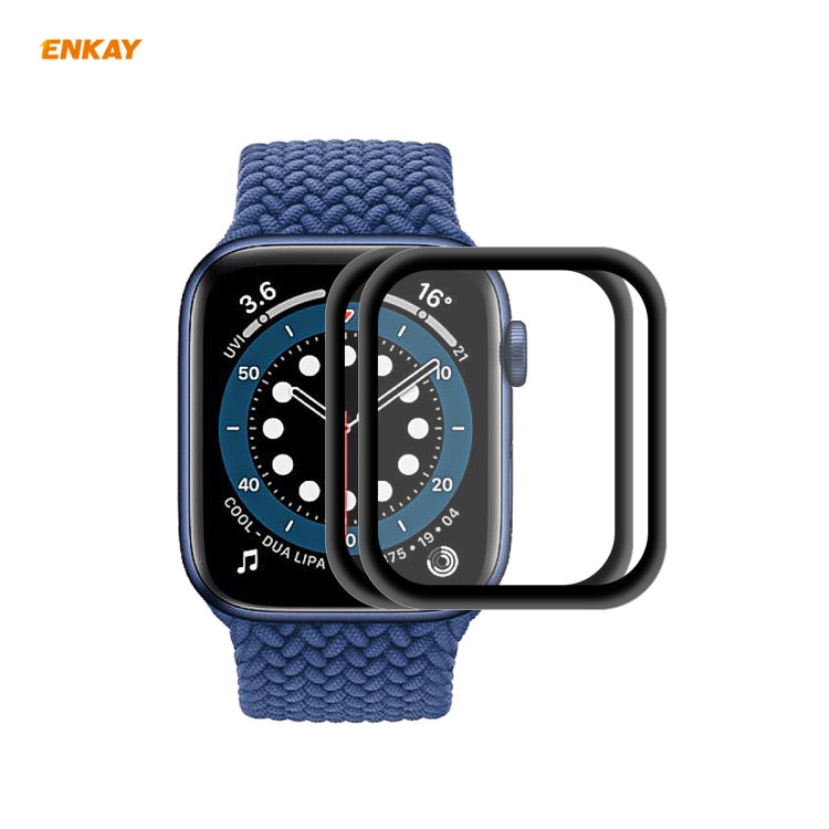 2 PCS For Apple Watch Series 6/5/4/SE 40mm ENKAY Hat-Prince 3D Full Screen PET Curved Hot Bending HD Screen Protector Film, For Apple Watch Series 6/5/4/SE 40mm