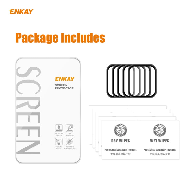 5 PCS ENKAY Hat-Prince 3D Full Screen Soft PC Edge + PMMA HD Screen Protector Film, For Apple Watch 6/5/4/SE 44mm, For Apple Watch 6/5/4/SE 40mm
