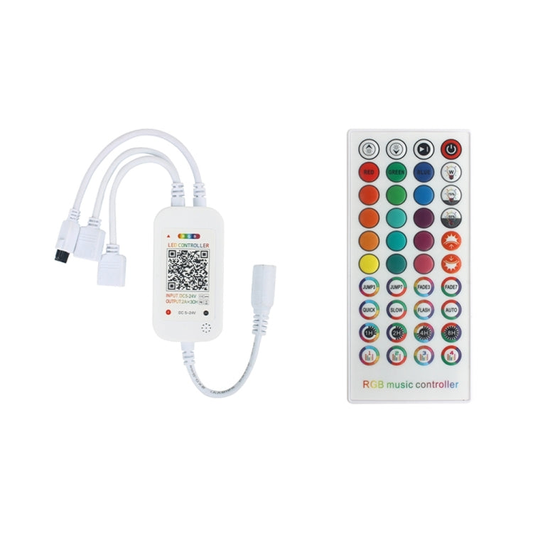 WiFi Smart 4 Pin RGB LED Strip Light Contoller APP Remote Voice Control Works with Alexa Echo, 5-24V, WiFi 40-keys Controller, WiFi 24-keys Controller