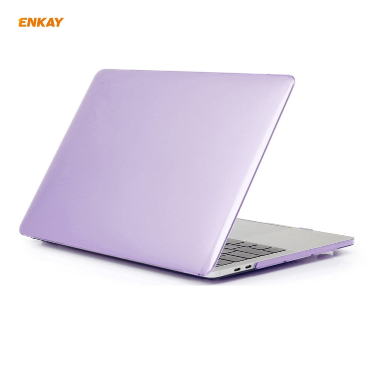 ENKAY 3 in 1  Crystal Laptop Protective Case + EU Version TPU Keyboard Film + Anti-dust Plugs Set for MacBook Pro 15.4 inch A1707 & A1990 (with Touch Bar), For MacBook Pro 15.4 inch A1707 (with Touch Bar)