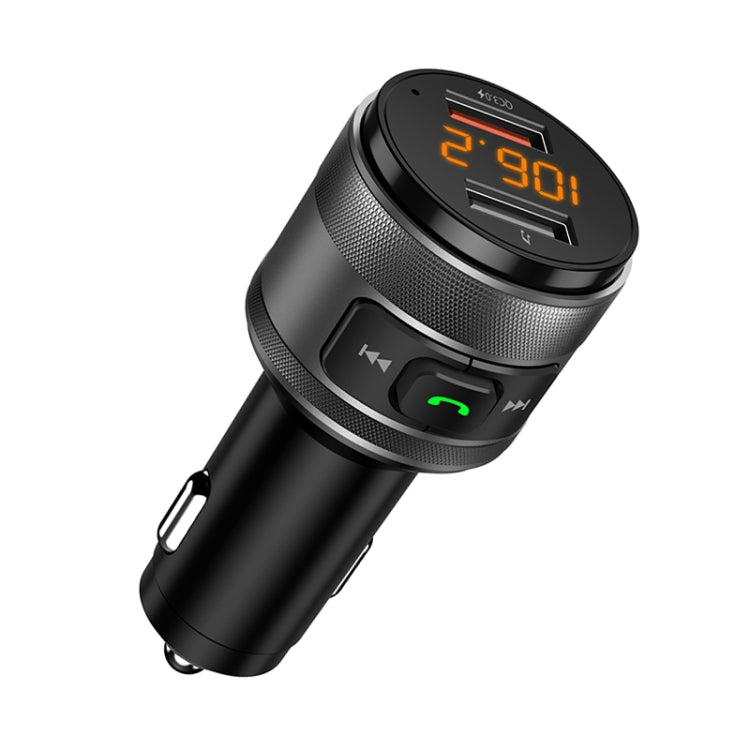 C57 QC3.0 Wireless FM Transmitter Fast Car Charger Bluetooth 5.0 Hands-free Car Modulator USB Flash Memory MP3 Player, C57