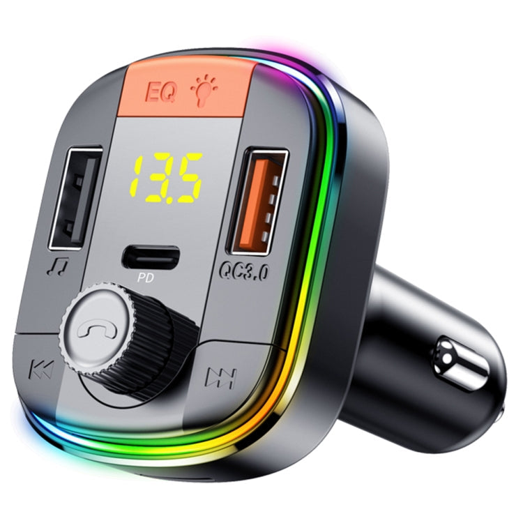 T832 Car Bluetooth FM Transmitter Colorful Light MP3 Player Powerful Quick Charger QC3.0, T832