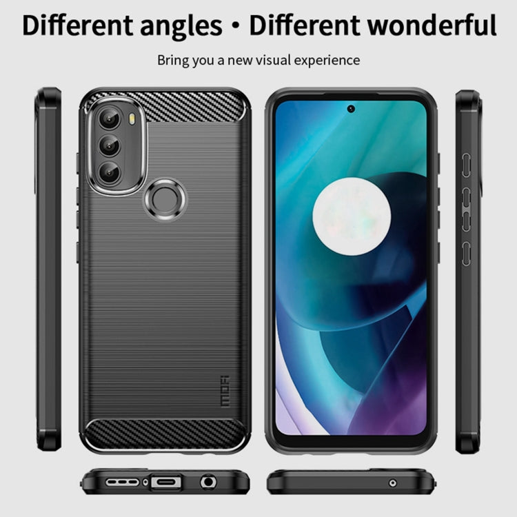 MOFI Gentleness Brushed Carbon Fiber Soft TPU Case, For Motorola Moto G71 5G, For Motorola Moto G200 5G / Edge S30, For Motorola Moto G Power 2022