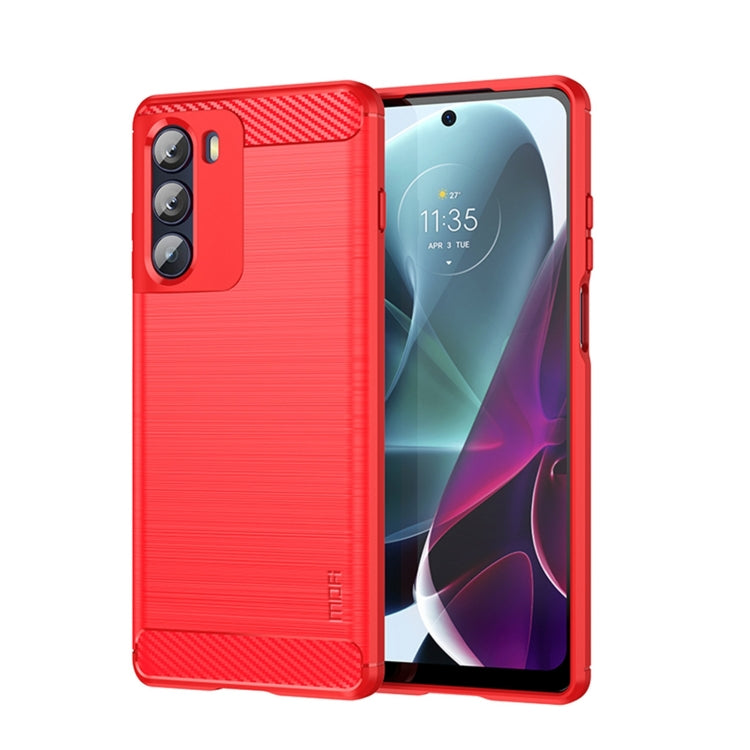 MOFI Gentleness Brushed Carbon Fiber Soft TPU Case, For Motorola Moto G71 5G, For Motorola Moto G200 5G / Edge S30, For Motorola Moto G Power 2022