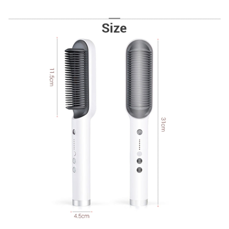 K-SKIN KD380 Hair Straightener Electric Straight Hair Curler Comb Brush PTC Heating Ceramic Straight Hair Brush, UK Plug, White, UK Plug, Black, EU Plug, Black, EU Plug, White