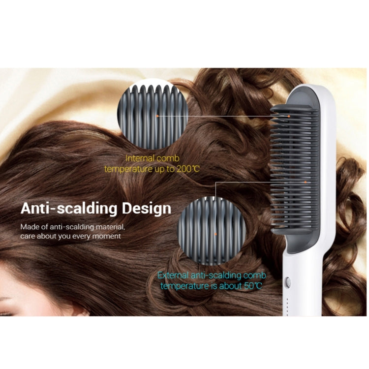 K-SKIN KD380 Hair Straightener Electric Straight Hair Curler Comb Brush PTC Heating Ceramic Straight Hair Brush, UK Plug, White, UK Plug, Black, EU Plug, Black, EU Plug, White