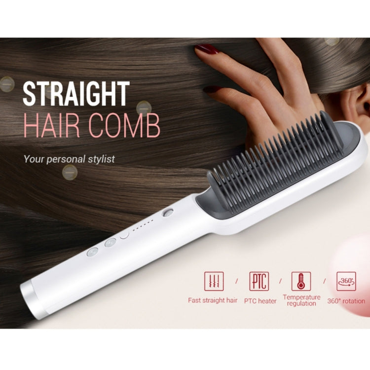 K-SKIN KD380 Hair Straightener Electric Straight Hair Curler Comb Brush PTC Heating Ceramic Straight Hair Brush, UK Plug, White, UK Plug, Black, EU Plug, Black, EU Plug, White