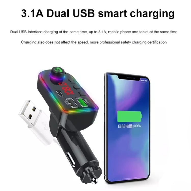 F12 Universal Dual USB Car Charger With Fm Transmitter Blue Tooth Car MP3 Player, F12