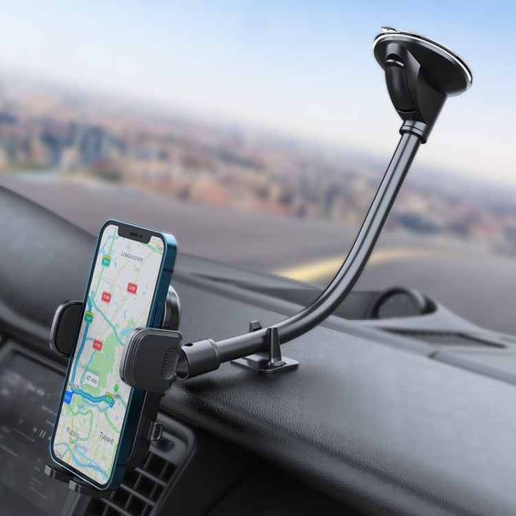 A190+X35 Car Phone Holder Windshield Sucker Mount Bendable Long Arm Stand, A190+X35