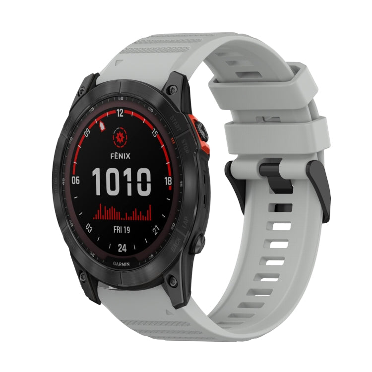 26mm Horizontal Texture Silicone Watch Band with Removal Tool, For Garmin Fenix 7X, For Garmin Fenix 7X Solar, For Garmin Tactix Delta