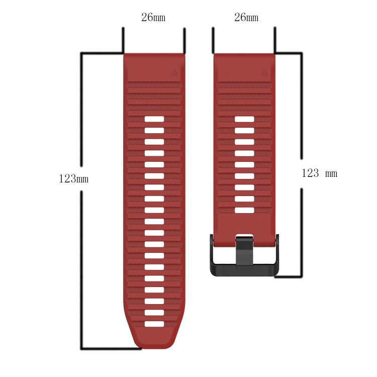26mm Horizontal Texture Silicone Watch Band with Removal Tool, For Garmin Enduro, For Garmin Fenix 6X, For Garmin Fenix 6X Pro