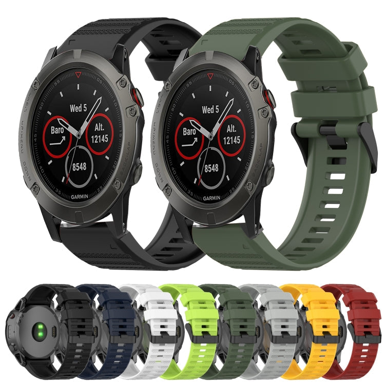 22mm Horizontal Texture Silicone Watch Band with Removal Tool, For Garmin Fenix 5 Plus, For Garmin Quatix 5, For Garmin Quatix 5 Sapphire