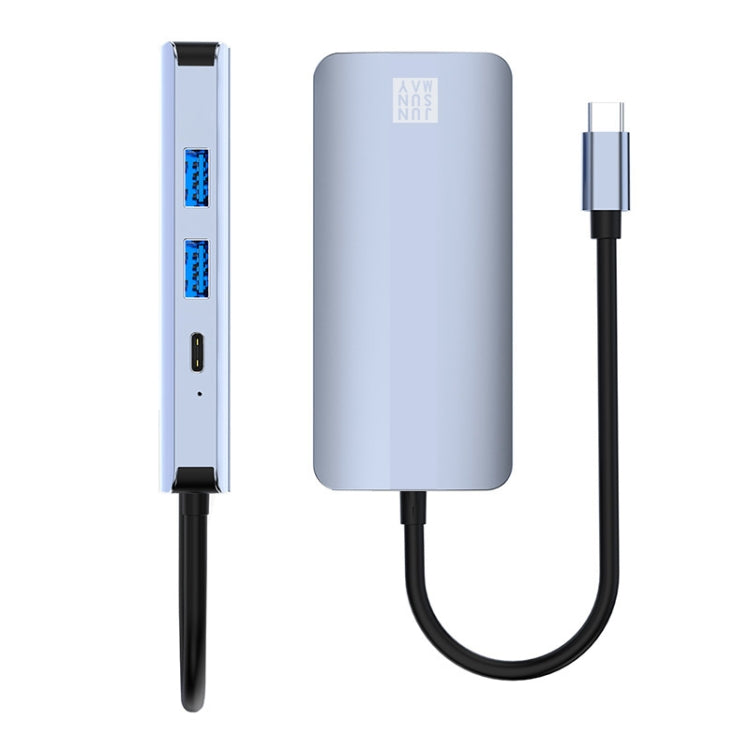 JUNSUNMAY 7 in 1 Type-C to 4K HDMI + VGA + 3.5mm Audio Docking Station Adapter PD Quick Charge Hub, JSM-HUB016