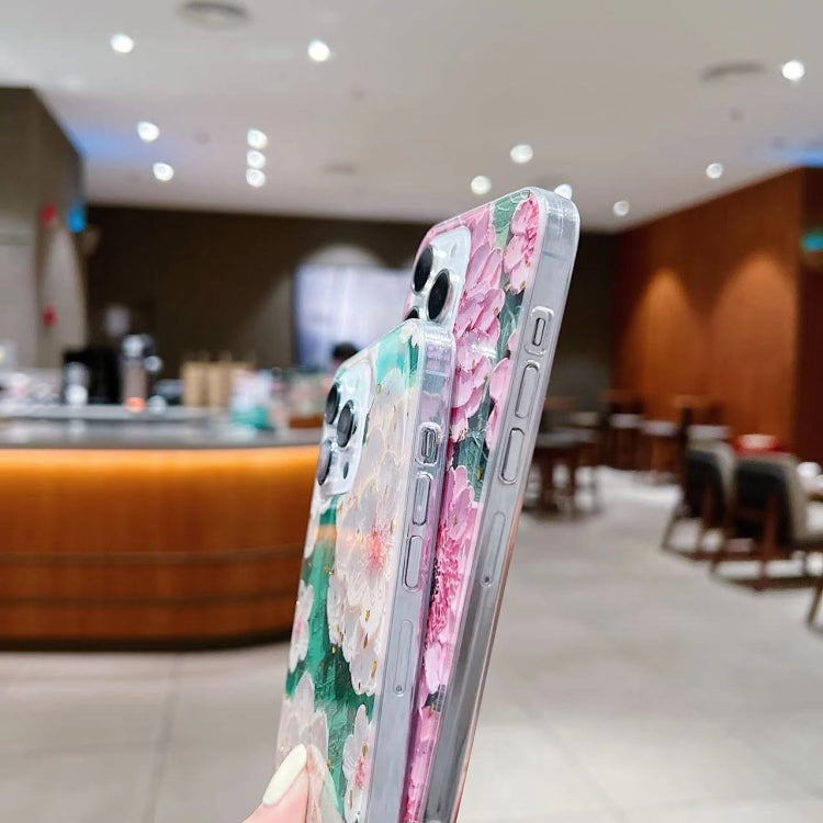 Gold Foil Oil Painting Epoxy TPU Phone Case, For iPhone 12 Pro Max, For iPhone 12 Pro, For iPhone 12, For iPhone 12 mini
