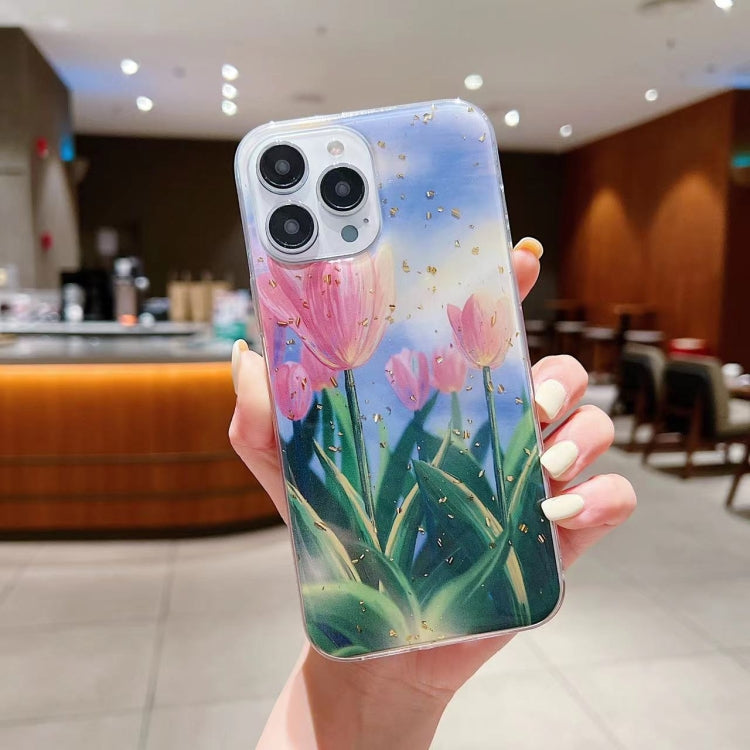 Gold Foil Oil Painting Epoxy TPU Phone Case, For iPhone 12 Pro Max, For iPhone 12 Pro, For iPhone 12, For iPhone 12 mini