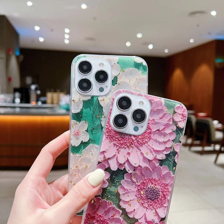 Gold Foil Oil Painting Epoxy TPU Phone Case, For iPhone 11 Pro Max, For iPhone 11 Pro, For iPhone 11