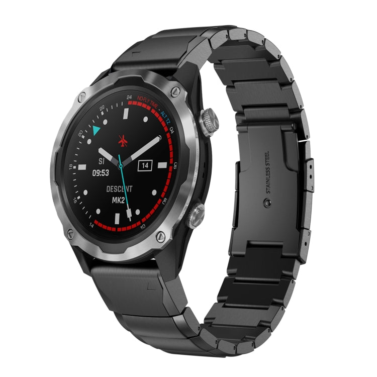 26mm Tortoise Shell Stainless Steel Watch Band, For Garmin Fenix 3, For Garmin Fenix 3 HR, For Garmin Descent MK 2, For Garmin Descent MK 2i