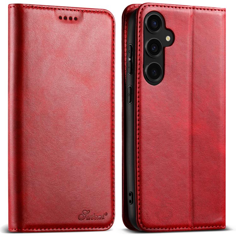 Suteni Calf Texture Horizontal Flip Leather Phone Case, For Samsung Galaxy S26+ 5G, For Samsung Galaxy S26 Ultra 5G, For Samsung Galaxy S26 5G, For Samsung Galaxy S25 5G, For Samsung Galaxy S25+ 5G, For Samsung Galaxy S25 Ultra 5G