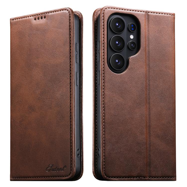Suteni Calf Texture Horizontal Flip Leather Phone Case, For Samsung Galaxy S26+ 5G, For Samsung Galaxy S26 Ultra 5G, For Samsung Galaxy S26 5G, For Samsung Galaxy S25 5G, For Samsung Galaxy S25+ 5G, For Samsung Galaxy S25 Ultra 5G