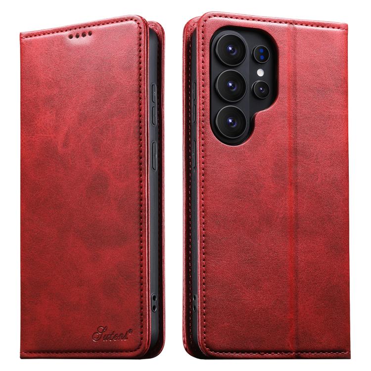 Suteni Calf Texture Horizontal Flip Leather Phone Case, For Samsung Galaxy S26+ 5G, For Samsung Galaxy S26 Ultra 5G, For Samsung Galaxy S26 5G, For Samsung Galaxy S25 5G, For Samsung Galaxy S25+ 5G, For Samsung Galaxy S25 Ultra 5G