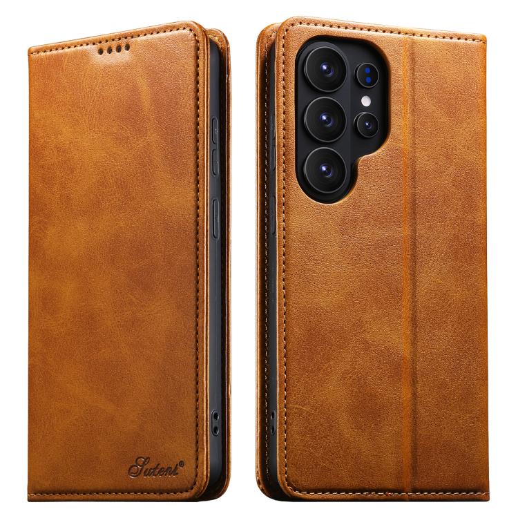 Suteni Calf Texture Horizontal Flip Leather Phone Case, For Samsung Galaxy S26+ 5G, For Samsung Galaxy S26 Ultra 5G, For Samsung Galaxy S26 5G, For Samsung Galaxy S25 5G, For Samsung Galaxy S25+ 5G, For Samsung Galaxy S25 Ultra 5G