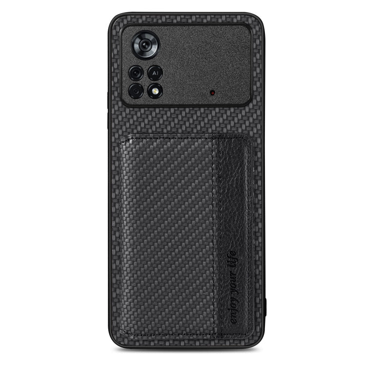 Carbon Fiber Magnetic Card Wallet Bag Phone Case, For Xiaomi Poco X4 Pro 5G, For Xiaomi Poco X5 Pro 5G, For Samsung Galaxy A22 5G, For Samsung Galaxy A32 5G