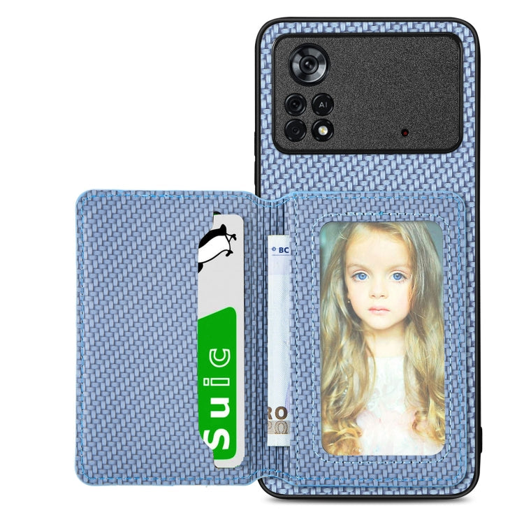 Carbon Fiber Magnetic Card Wallet Bag Phone Case, For Xiaomi Poco X4 Pro 5G, For Xiaomi Poco X5 Pro 5G, For Samsung Galaxy A22 5G, For Samsung Galaxy A32 5G