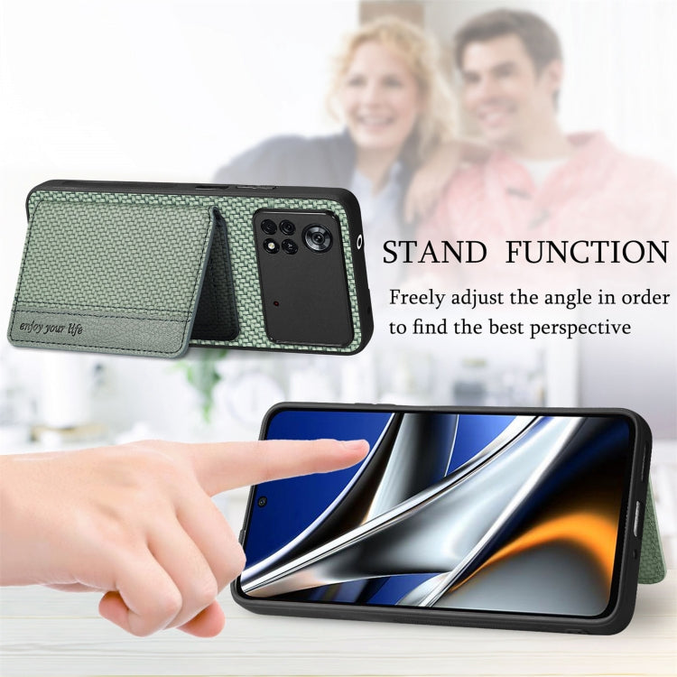 Carbon Fiber Magnetic Card Wallet Bag Phone Case, For Xiaomi Poco X4 Pro 5G, For Xiaomi Poco X5 Pro 5G, For Samsung Galaxy A22 5G, For Samsung Galaxy A32 5G