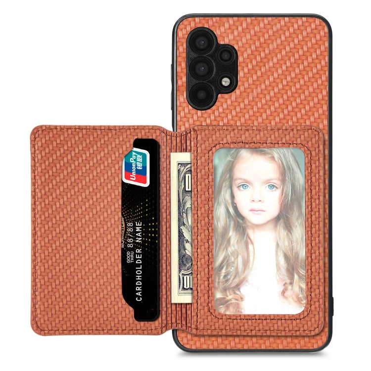 Carbon Fiber Magnetic Card Wallet Bag Phone Case, For Xiaomi Poco X4 Pro 5G, For Xiaomi Poco X5 Pro 5G, For Samsung Galaxy A22 5G, For Samsung Galaxy A32 5G