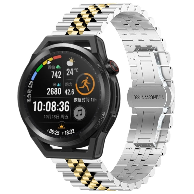 Five Bull Half Round Stainless Steel Watch Band + Strap Removal Tool, For Huawei Watch GT3 Pro 46mm, For Huawei Watch GT Runner, For Huawei Watch GT3 46mm