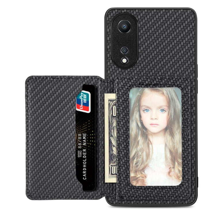 Carbon Fiber Magnetic Card Bag Phone Case, For OPPO A78, For OPPO A94 5G, For OPPO Find X6 Pro, For OPPO Find X6