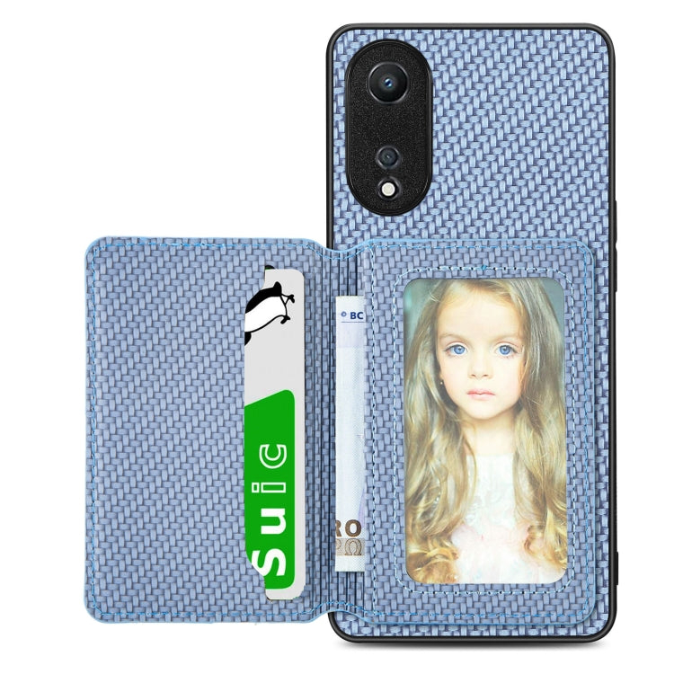 Carbon Fiber Magnetic Card Bag Phone Case, For OPPO A78, For OPPO A94 5G, For OPPO Find X6 Pro, For OPPO Find X6