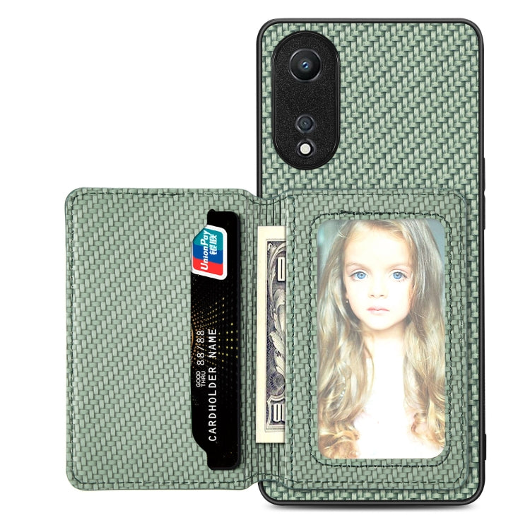 Carbon Fiber Magnetic Card Bag Phone Case, For OPPO A78, For OPPO A94 5G, For OPPO Find X6 Pro, For OPPO Find X6