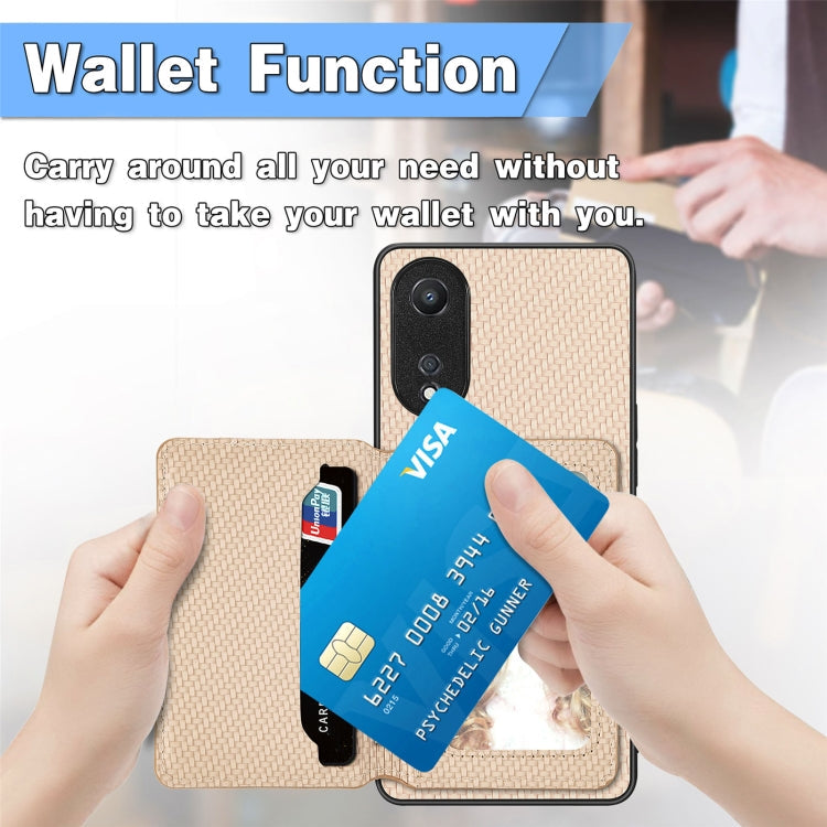 Carbon Fiber Magnetic Card Bag Phone Case, For OPPO A78, For OPPO A94 5G, For OPPO Find X6 Pro, For OPPO Find X6