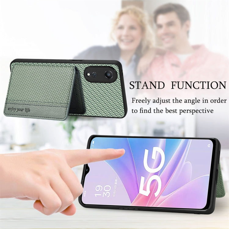 Carbon Fiber Magnetic Card Bag Phone Case, For OPPO A78, For OPPO A94 5G, For OPPO Find X6 Pro, For OPPO Find X6